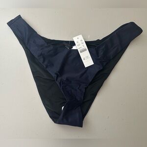 J.Crew Curved-Waist Cheeky Bikini Swim Bottom Navy Blue Size Medium
